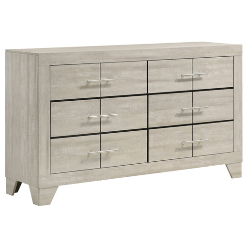 Trenton 6-drawer Bedroom Dresser Rustic Cream - Beige