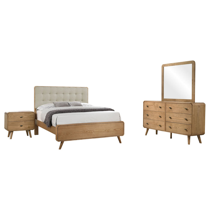 Juego de dormitorio Robyn tamaño Queen de 5 piezas - fresno claro
