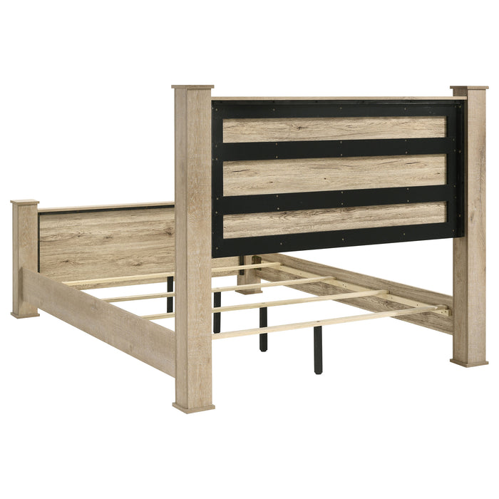Juego de dormitorio Oakglen tamaño California King de 5 piezas - roble envejecido