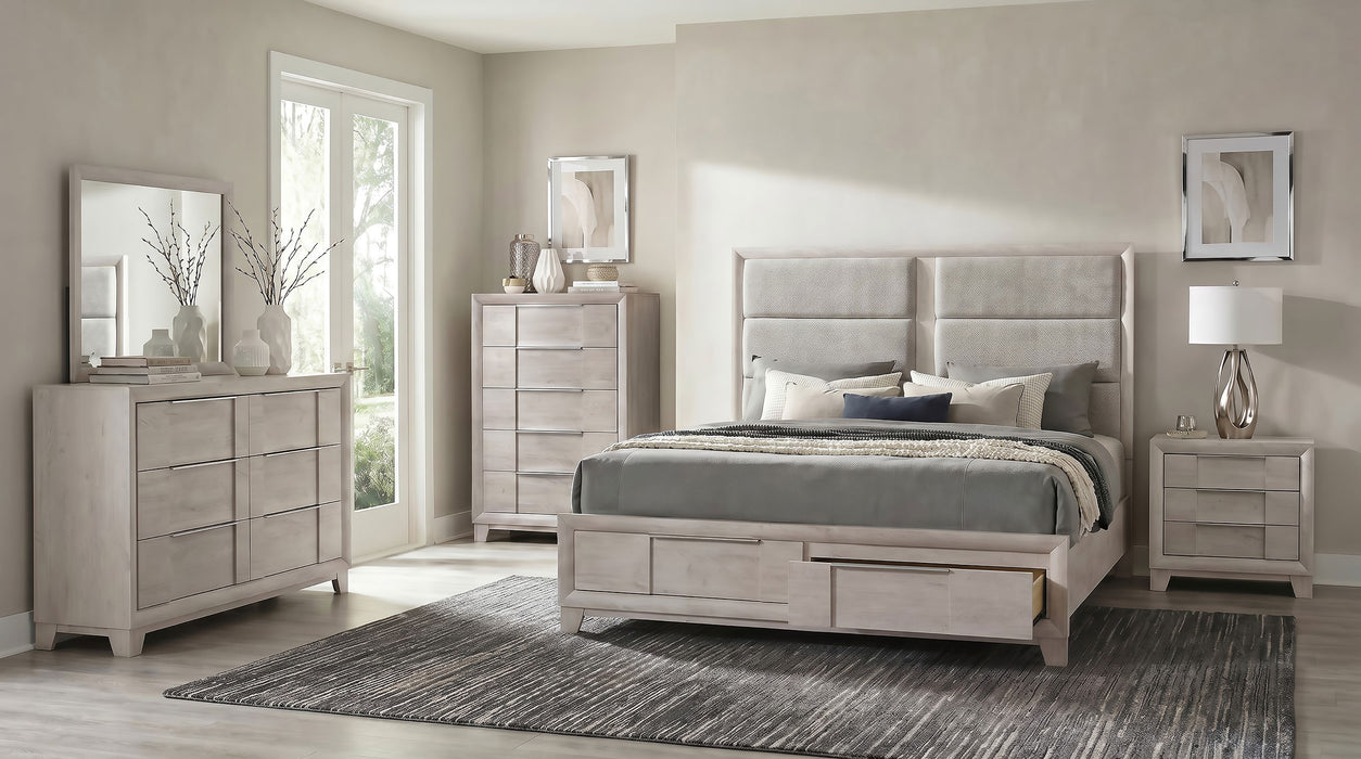 Coaster Farre 6-Piece Eastern King Bedroom Set Washed Grey with 60-Inch Headboard (Model 225110KE-S5)