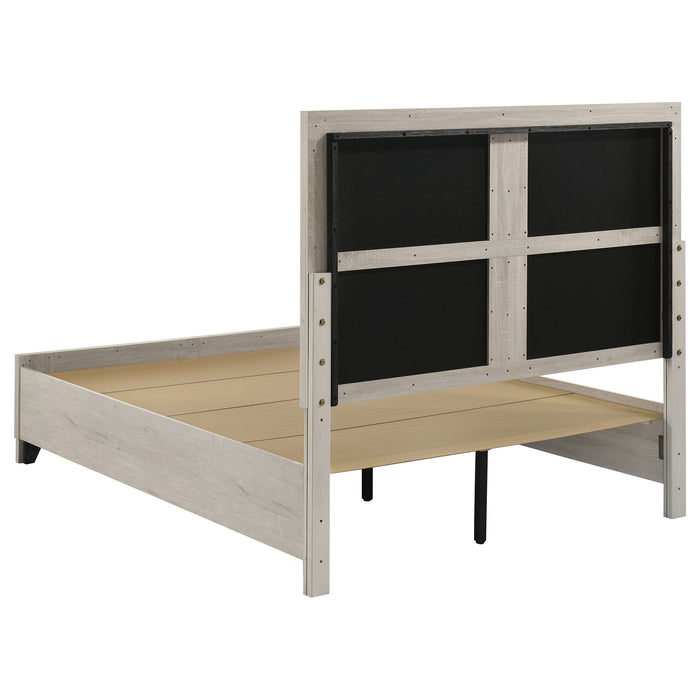 Farre Upholstered Storage Platform Bed Washed Grey