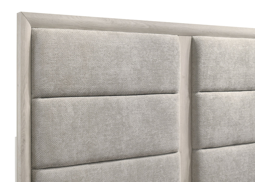 Farre Upholstered Storage Platform Bed Washed Grey