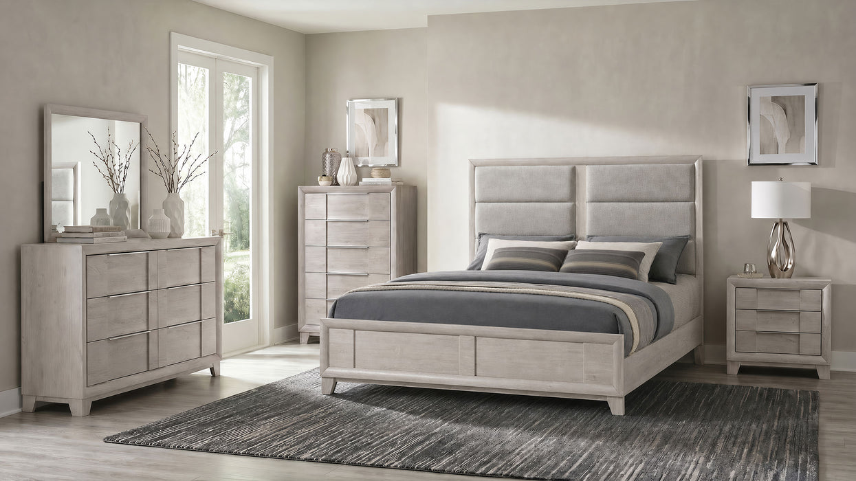 Coaster Farre 6-Piece Eastern King Bedroom Set Washed Grey with 60-Inch Headboard (Model 225111KE-S5)