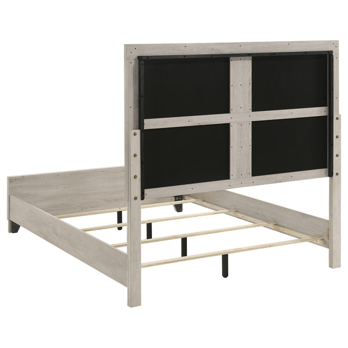 Farre Upholstered Panel Bed Washed Grey