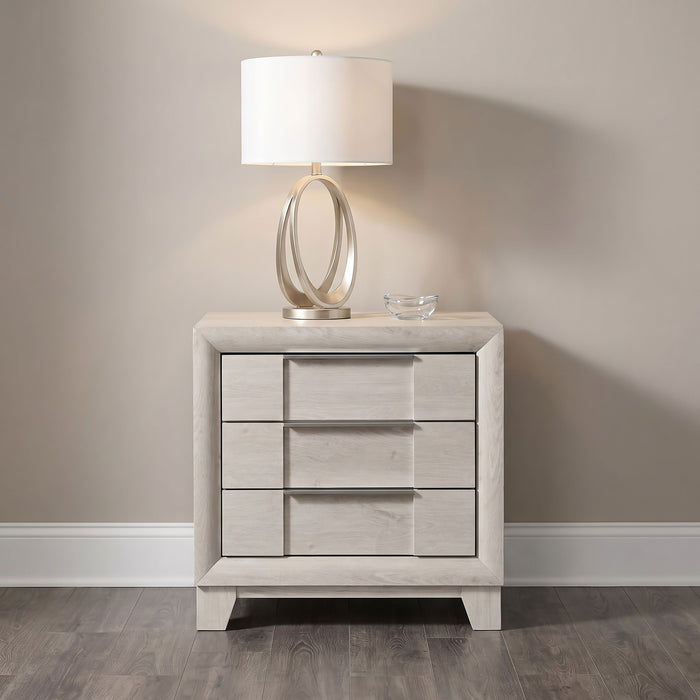 Farre 3-drawer Nightstand Bedside Table Washed Grey
