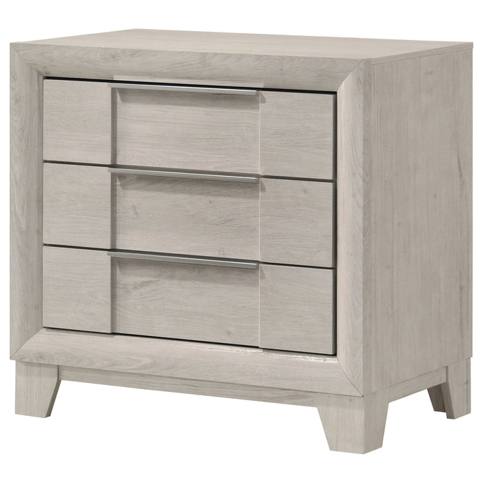 Farre 3-drawer Nightstand Bedside Table Washed Grey
