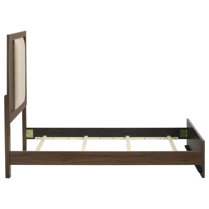 Etienne Velvet Upholstered Panel Bed Walnut