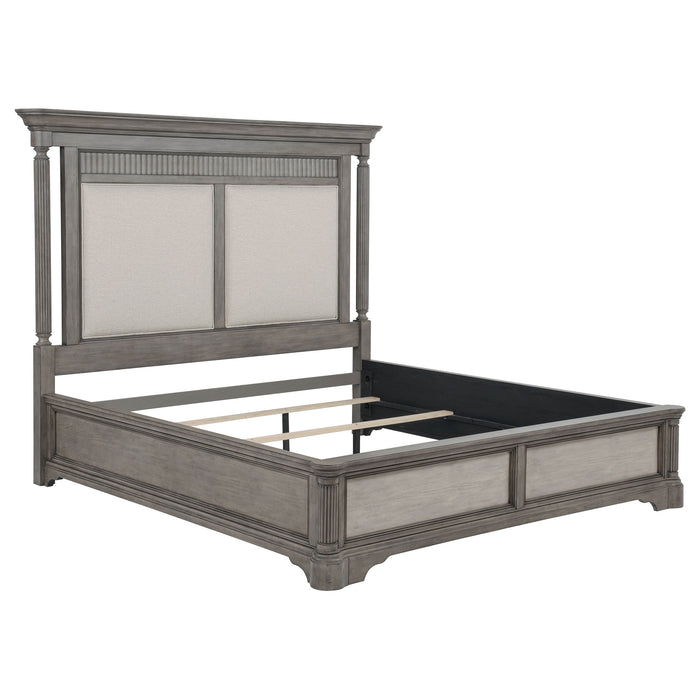 Cresswell Upholstered Panel Bed Weathered Taupe