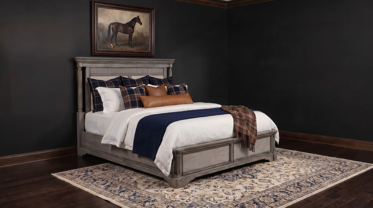 Cresswell Upholstered Panel Bed Weathered Taupe