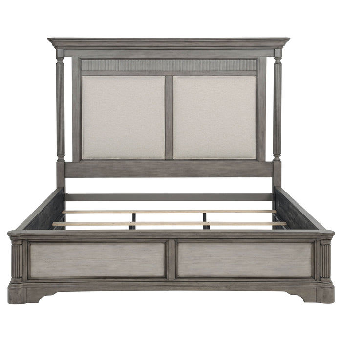 Cresswell Upholstered Panel Bed Weathered Taupe