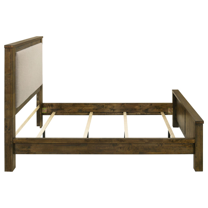 Doherty Upholstered Panel Bed Rustic Brown