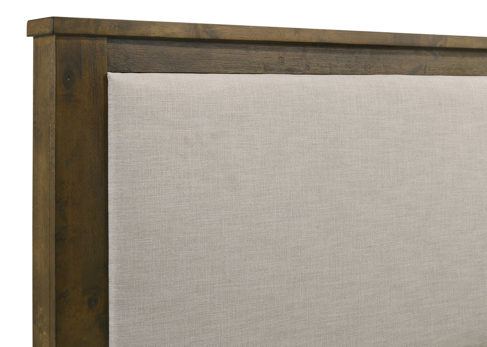 Doherty Upholstered Panel Bed Rustic Brown