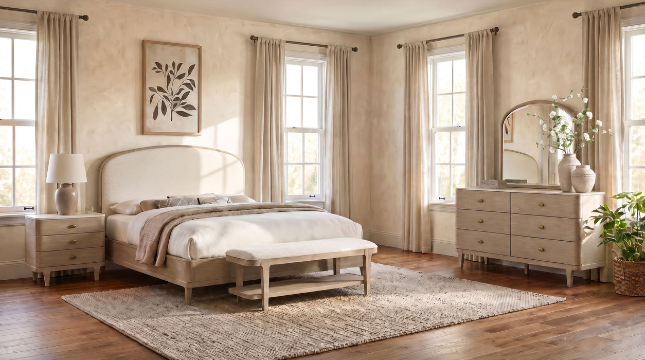 Lucaire 5-piece Eastern King Bedroom Set Sandstone