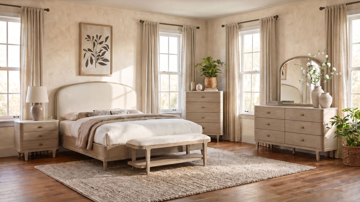 Coaster Lucaire 6-Piece Eastern King Bedroom Set Sandstone