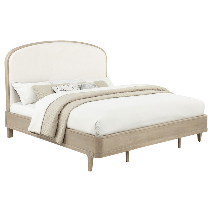 Lucaire Upholstered Panel Bed Sandstone