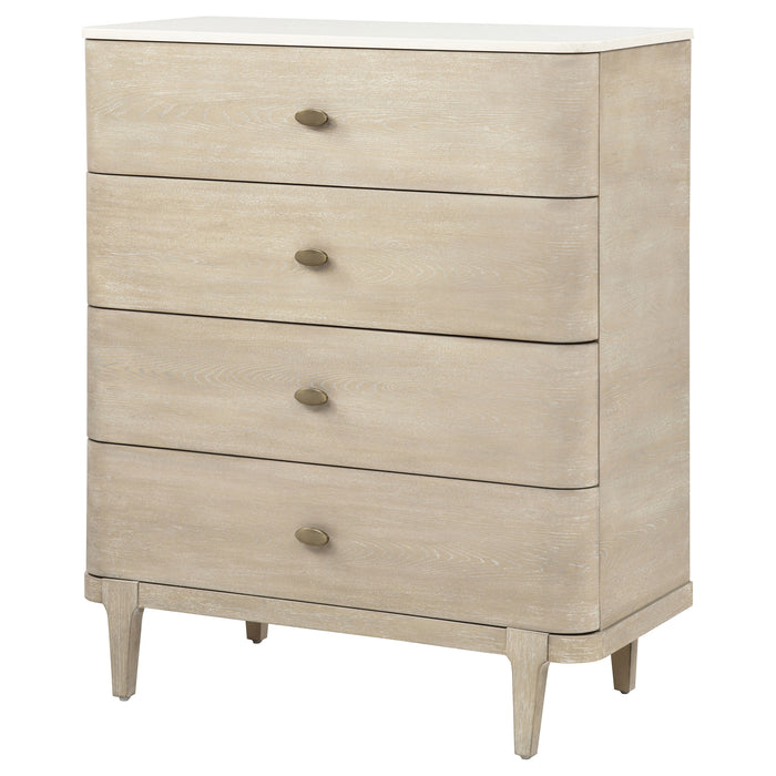 Lucaire 4-drawer Chest of Drawers Sandstone