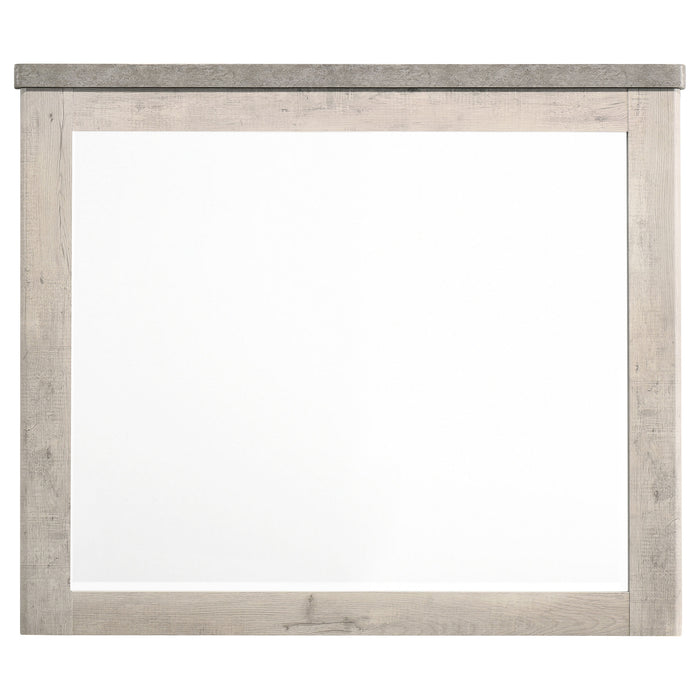 Nevado Farmhouse Beveled Dresser Mirror Grey and Weathered Taupe