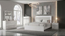 Coaster Viana 6-Piece Eastern King Touch-Control LED Bedroom Set White High Gloss