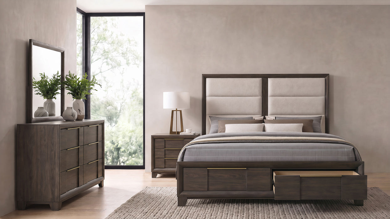 Farre 5-piece Eastern King Storage Bedroom Set Dark Brown