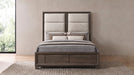 Farre Upholstered Panel Bed Dark Brown