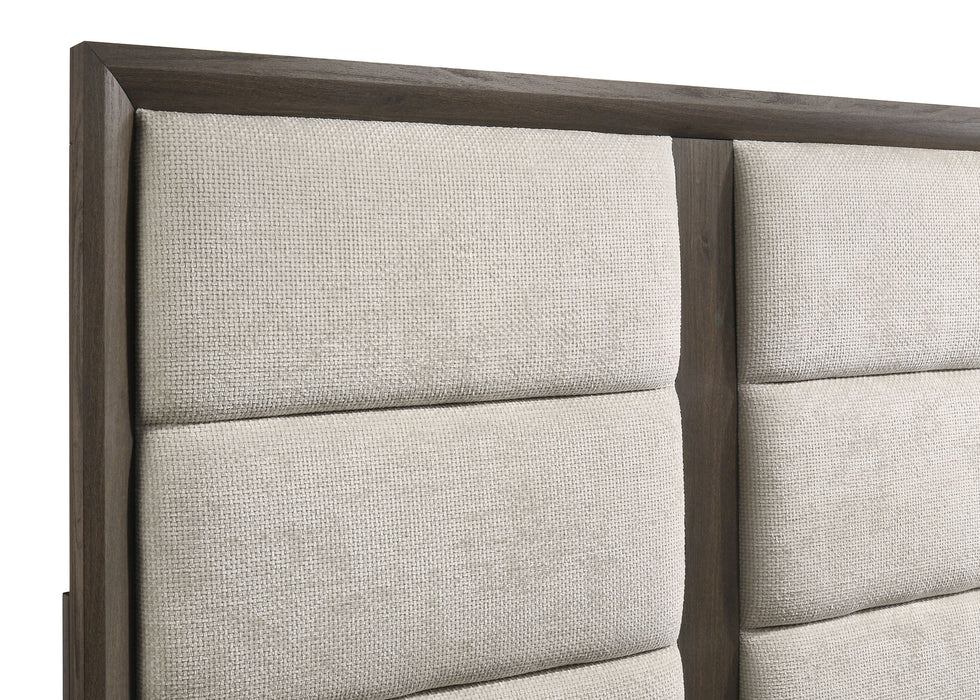 Farre Upholstered Panel Bed Dark Brown