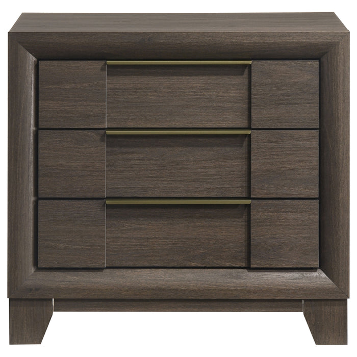 Farre 3-drawer Nightstand Bedside Table Dark Brown