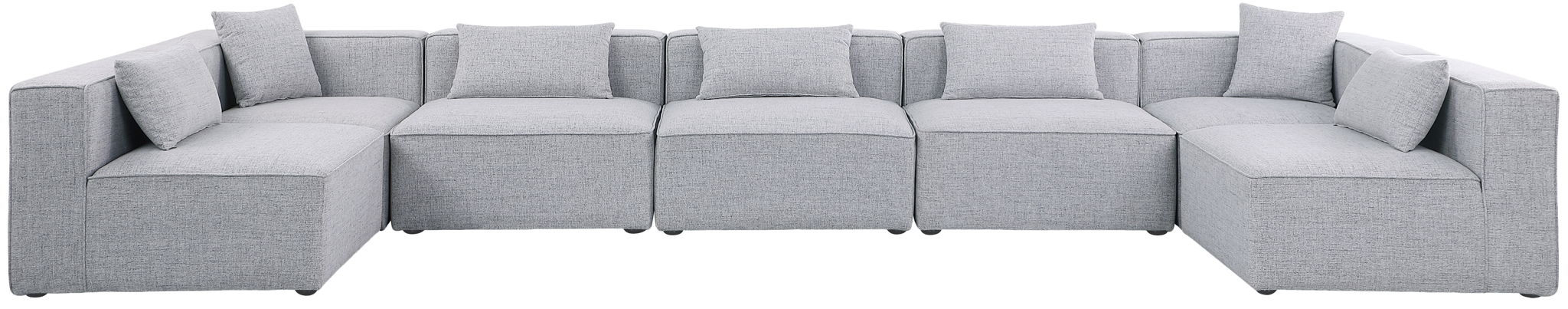 Cube 180" Fabric Upholstered 7pc Modular Sectional