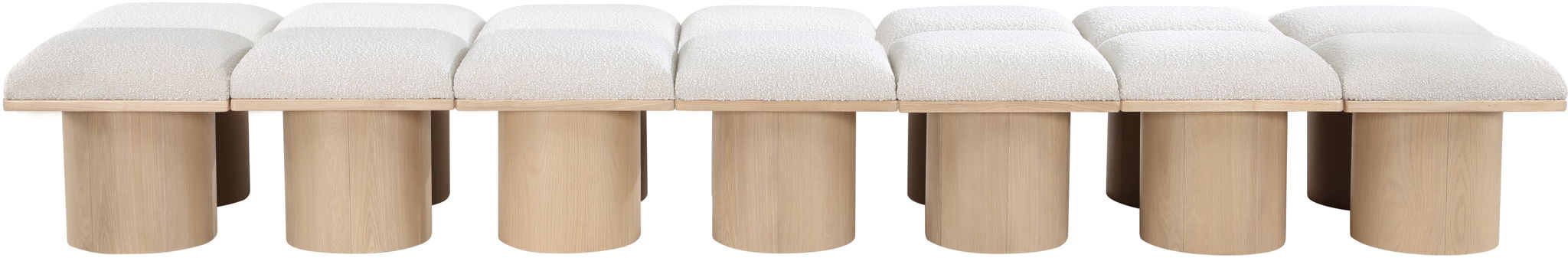Pavilion Boucle Fabric Upholstered 14pc. Modular Bench