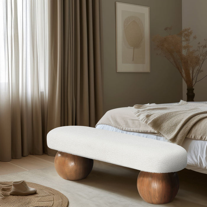 Bowie Boucle Fabric Upholstered Bench