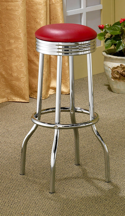 Retro Upholstered Metal Swivel Bar Stool Black (Set of 2)