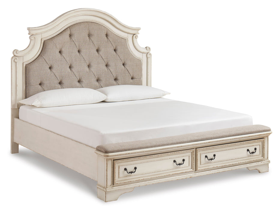 Realyn Upholstered Bed With Bench Footboard