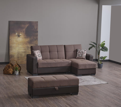 Armada Lounge #14 - Brown Fabric / Pu Sectional