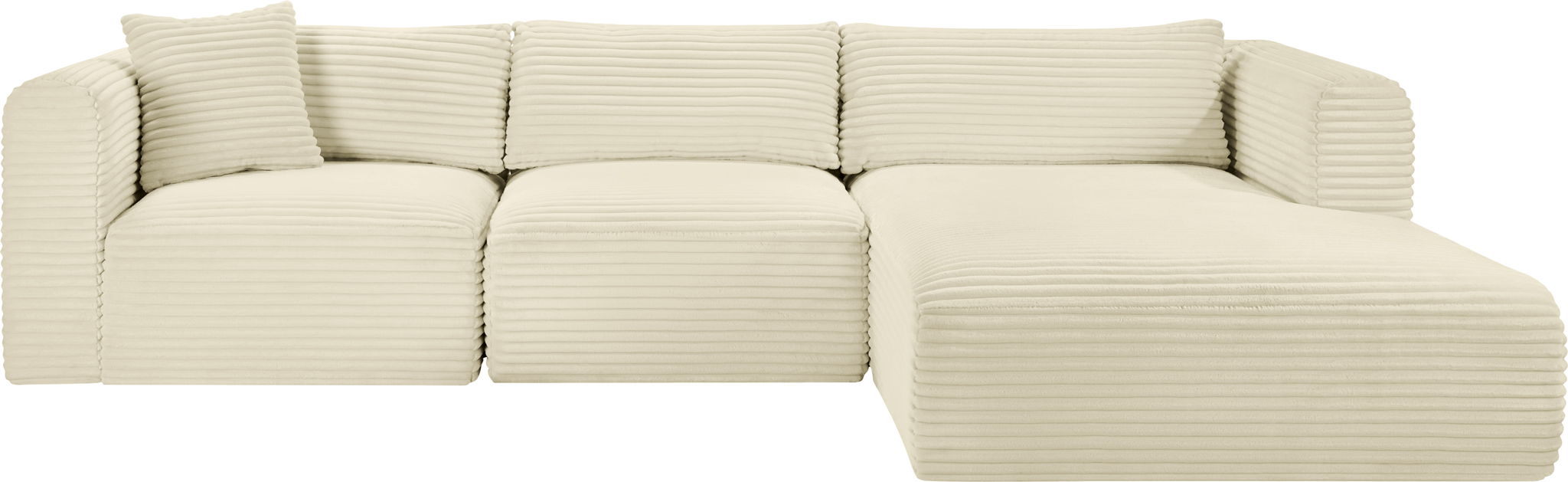 Shaggy 114" Corduroy Performance Fabric Upholstered Modular Sectional