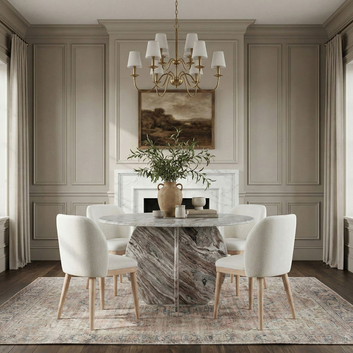 Valeo Linen Textured Fabric Upholstered Dining Chair