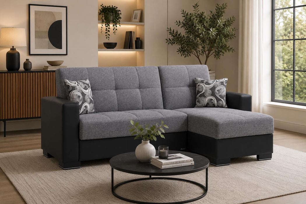 Armada Lounge #5 - Gry/blk Pu Sectional