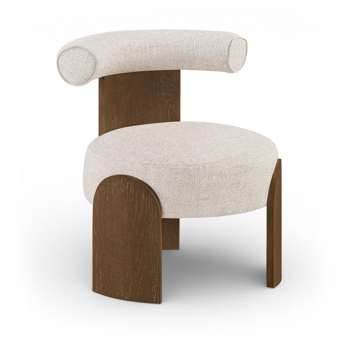 Calder Linen Textured Fabric Upholstered Chair
