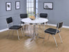 Retro 5-piece Round Dining Table Set White and Black