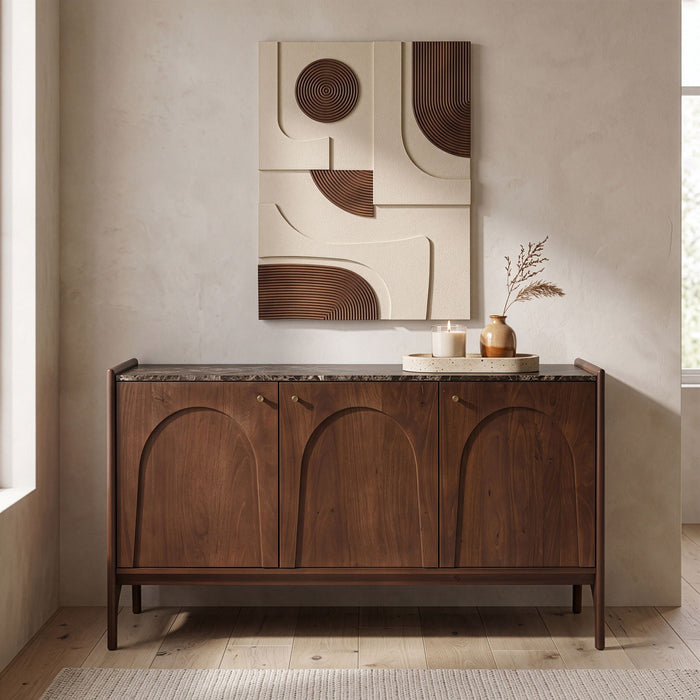 Veya Genuine Marble And Mango Wood Sideboard / Buffet