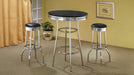 Retro 3-piece Round 1950s Bistro Pub Bar Table Set Black