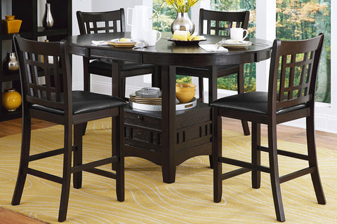 Mesa altura mostrador Junipero Round/Oval con base con almacenamiento (2423)