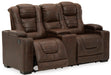 Owner's Box Power Reclining Loveseat with Console