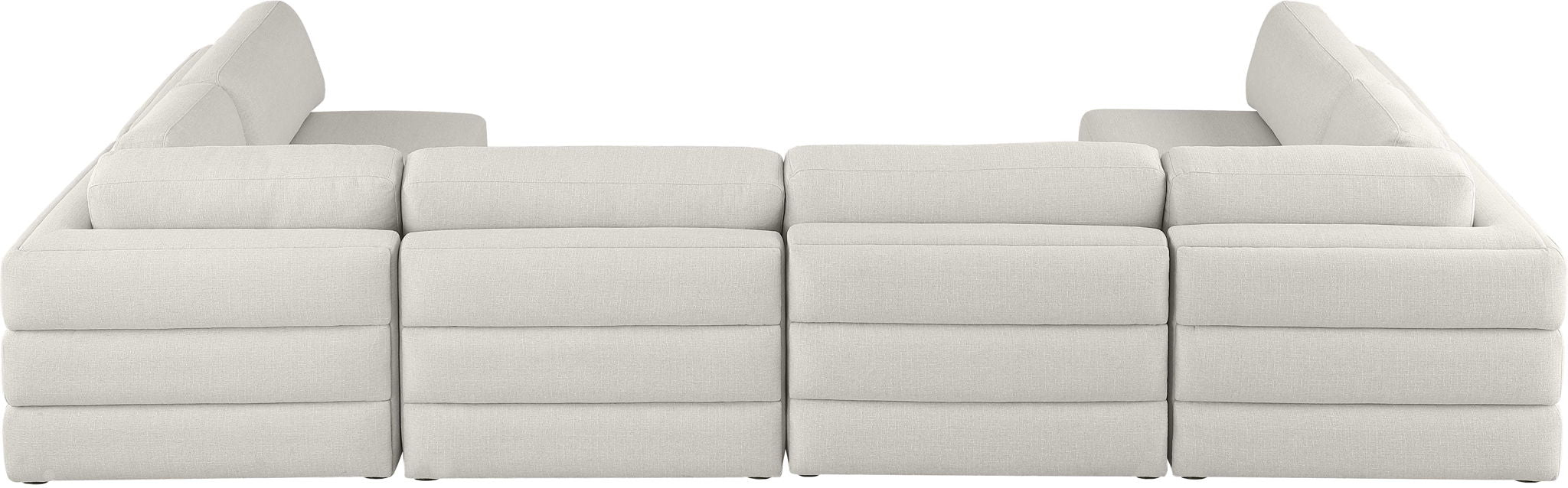 Beckham 152" Linen Textured Fabric Upholstered 6pc. Modular Sectional