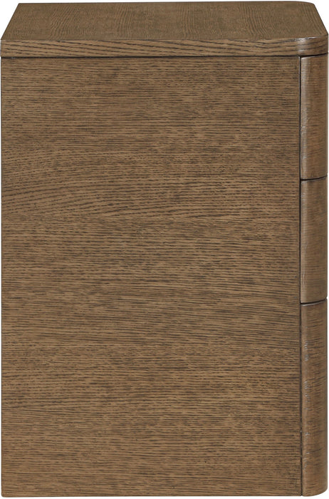 Mesita de noche de madera maciza con enchapado de roble Caswell de 24"