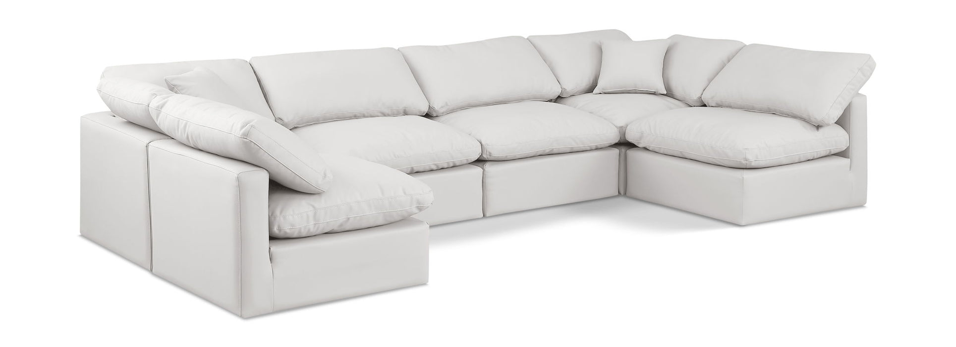 Indulge 140" Vegan Leather Upholstered 6pc. Modular Sectional