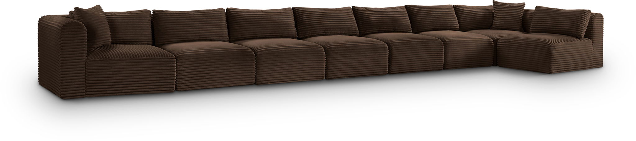 Shaggy 233" Corduroy Performance Fabric Upholstered Modular Sectional