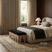 Altair Velour Fur Fabric Upholstered Bench
