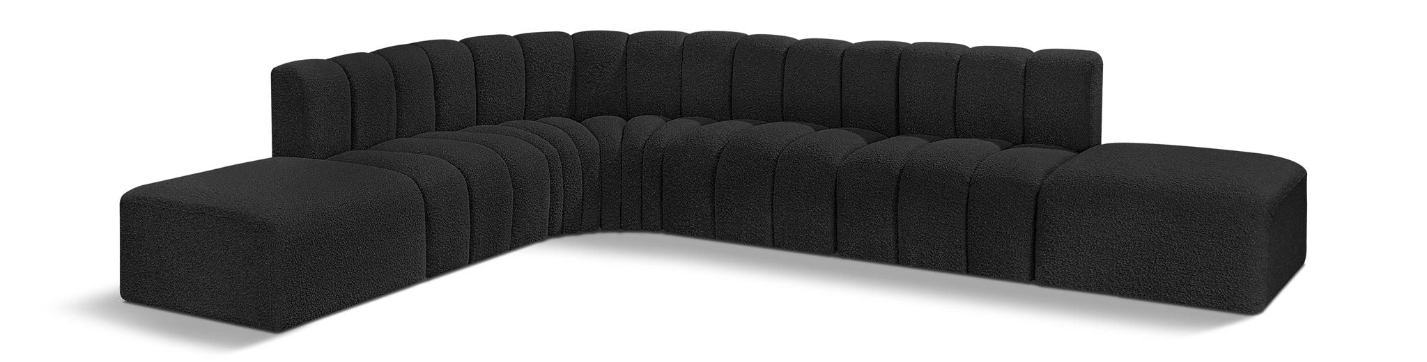 Arc 172" Boucle Fabric Upholstered 7pc. Modular Sectional