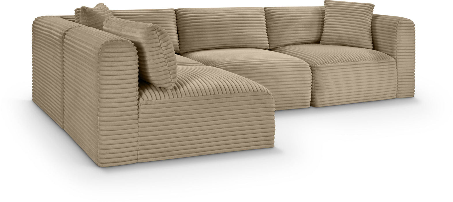 Shaggy 109" Corduroy Performance Fabric Upholstered Modular Sectional