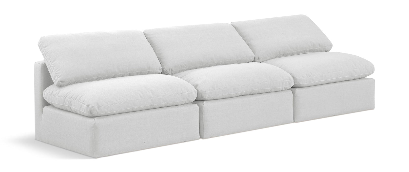 Indulge 105" Linen Textured Fabric Upholstered 3pc. Armless Modular Sofa