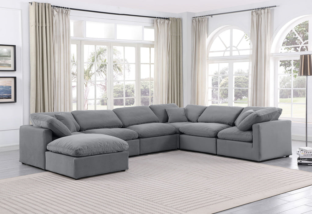 Indulge 140" Velvet Upholstered 7pc. Modular Sectional